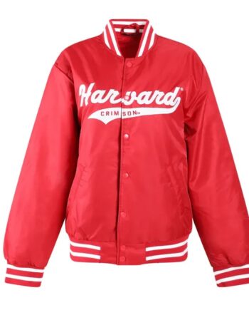 Harvard University A-Game Red Varsity Satin Jacket - Modajacket