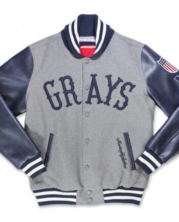 Homestead Grays Navy and Gray Varsity Jacket - Modajacket