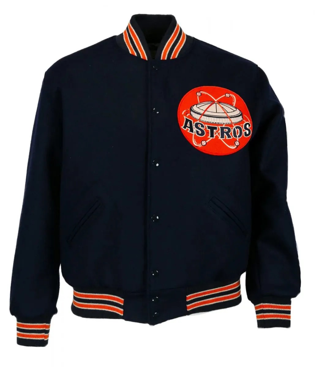 Varsity 1965 Houston Astros Black Wool Jacket 1 Varsity 1965 Houston Astros Black Wool Jacket - Modajacket