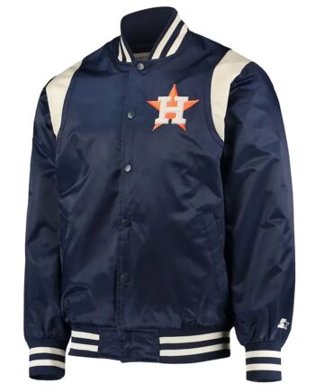 Houston Astros Navy/Cream Vintage Varsity Satin Jacket - Modajacket