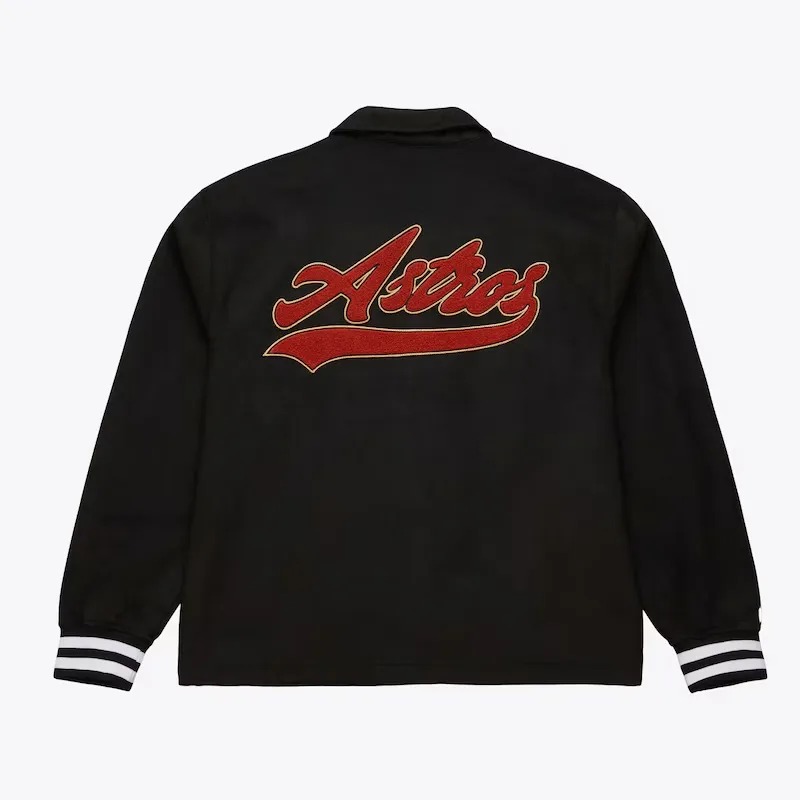 Houston Astros Oversweep Black Varsity Wool Jacket 2 Houston Astros Oversweep Black Varsity Wool Jacket
