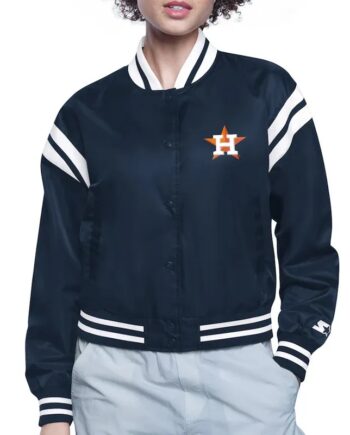 Houston Astros Printed Logo Varsity Satin Jacket - Modajacket