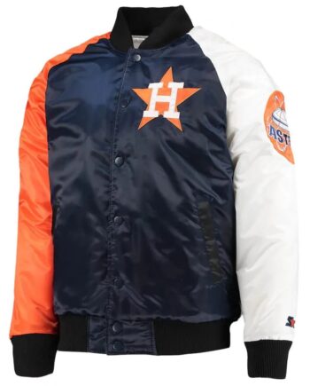 Houston Astros Navy/Orange Satin Tri-Color Jacket - Modajacket