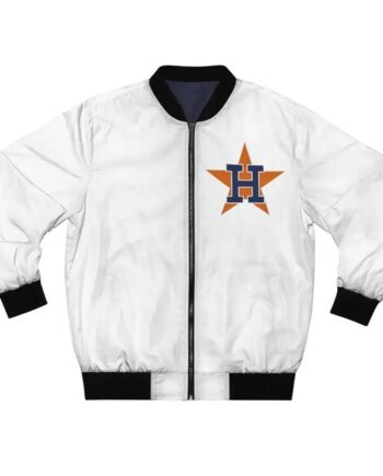 White Houston Astros Bomber Full-Zip Satin Jacket - Modajacket