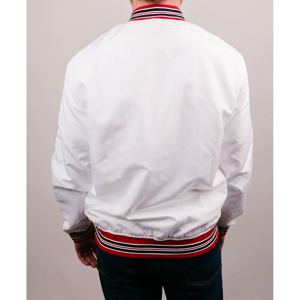 Houston Cougars Script White Varsity Satin Jacket 4 Houston Cougars Script White Varsity Satin Jacket