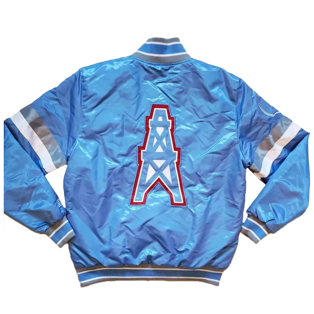 Houston Oilers 1980s Light Blue Jacket 2 Houston Oilers 1980s Light Blue Jacket