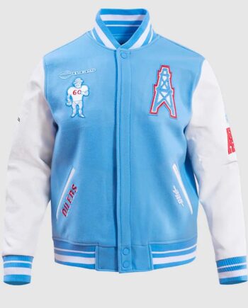 Houston Oilers Retro Classic Rib Varsity Jacket - Modajacket