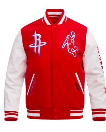 Classic Rib Houston Rockets Varsity Jacket - Modajacket