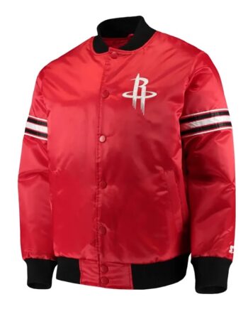 Houston Rockets The Draft Pick Red Satin Jacket - Modajacket