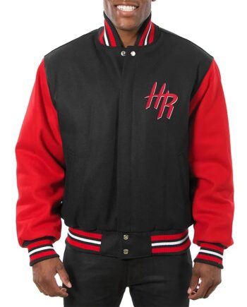 Houston Rockets Black & Red Varsity Wool Jacket - Modajacket