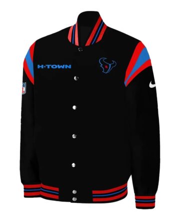 Houston Texans H-Town Teddy Black Satin Jacket - Modajacket