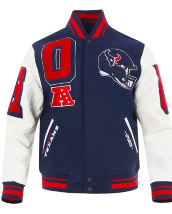 Houston Texans Mashup Classic Rib Varsity Jacket - Modajacket