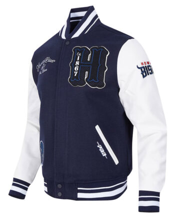 Howard Bison Navy and White Varsity Full-Zip Jacket - Modajacket