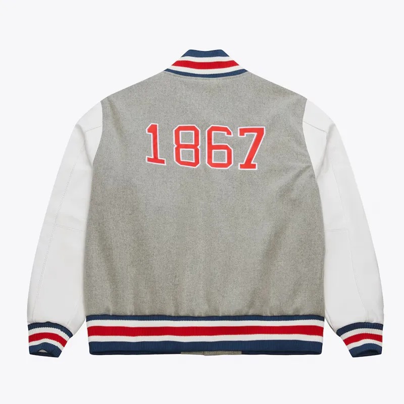 Howard Bison Homecoming Gray Varsity Jacket 2 Howard Bison Homecoming Gray Varsity Jacket