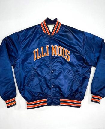80s Illinois Fighting Illini Blue Jacket - Modajacket