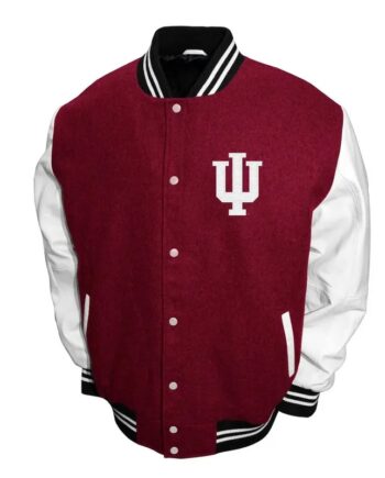 Indiana Hoosiers Graduate Burgundy White Varsity Jacket - Modajacket