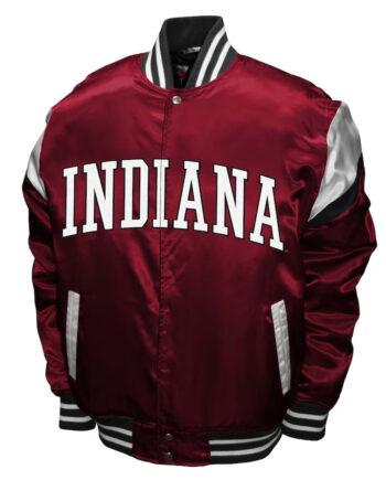 Indiana Hoosiers Power Burnt Red Satin Jacket - Modajacket