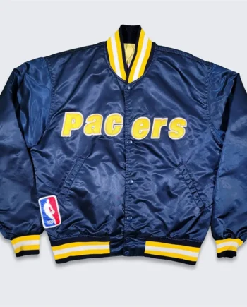 80s Indiana Pacers Navy Bomber Jacket - Modajacket