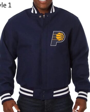 Indiana Pacers Varsity Navy Wool Jacket - Modajacket
