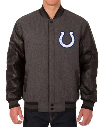 Indianapolis Colts Varsity Charcoal and Black Jacket - Modajacket