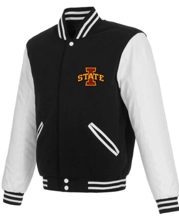 Black and White Iowa Hawkeyes Varsity Jacket - Modajacket