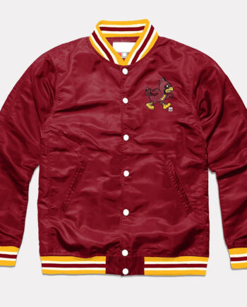 Iowa State Cyclones Burgundy Varsity Satin Jacket - Modajacket