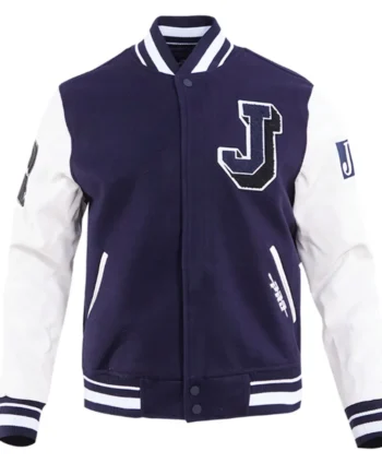 Jackson State University Navy and White Varsity Jacket - Modajacket
