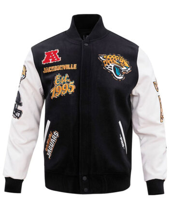 Jacksonville Jaguars Animal Patches Black Varsity Jacket - Modajacket