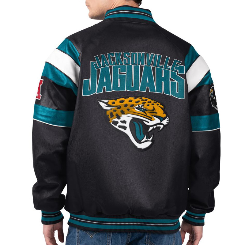 Jacksonville Jaguars G-III Faux Varsity Leather Jacket 2 Jacksonville Jaguars G-III Faux Varsity Leather Jacket