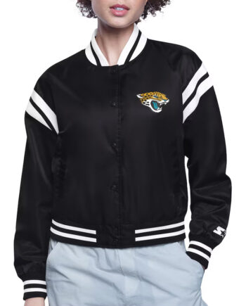Jacksonville Jaguars Printed Logo Varsity Satin Jacket - Modajacket