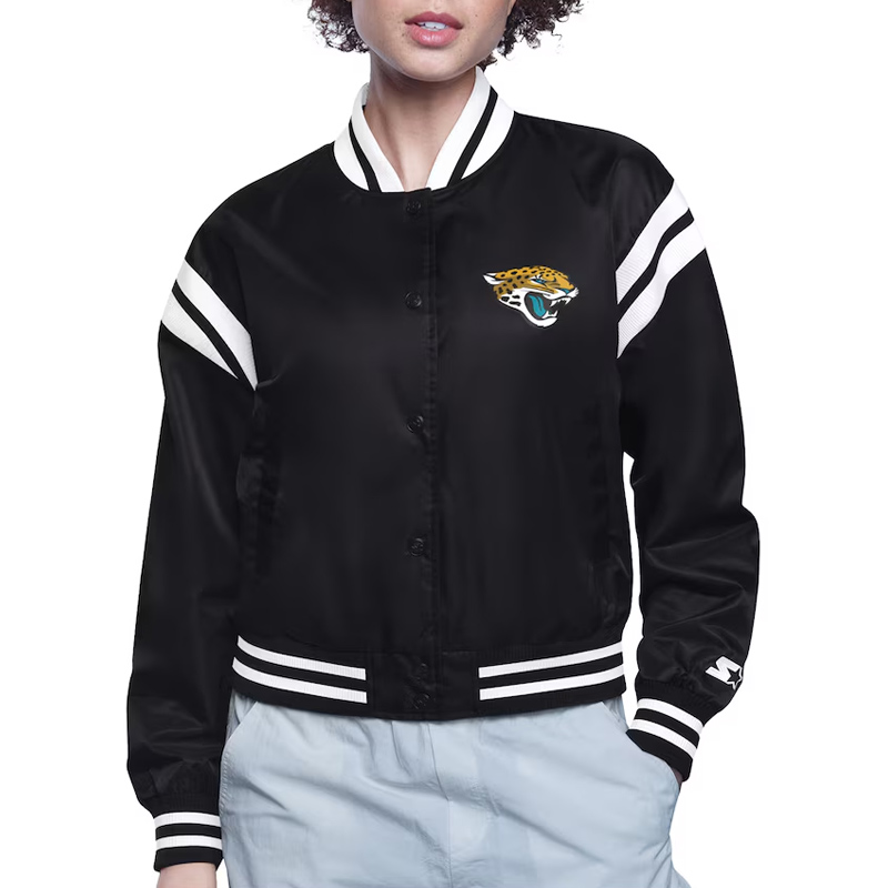 Jacksonville Jaguars Printed Logo Varsity Satin Jacket 1 Jacksonville Jaguars Printed Logo Varsity Satin Jacket - Modajacket