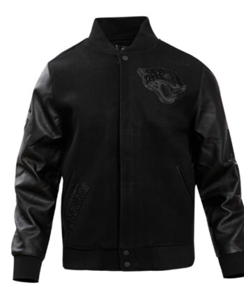 Jacksonville Jaguars Triple Black Varsity Wool/Leather Jacket - Modajacket