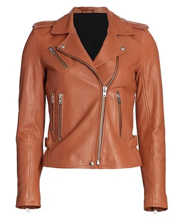 Big Sky S03 Katheryn Winnick Brown Leather Biker Jacket - Modajacket