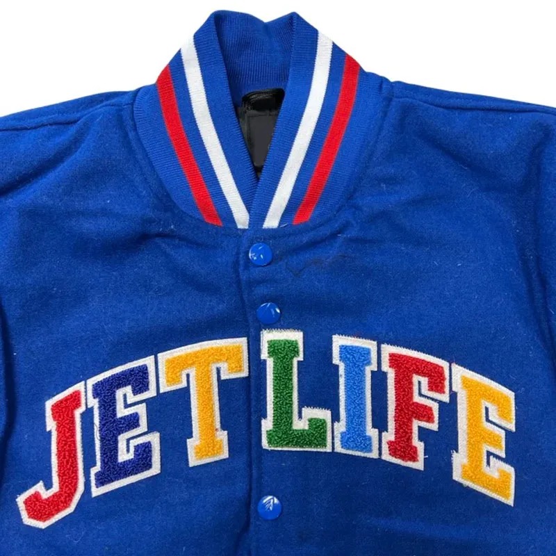 Royal White Jet Life Varsity Jacket 2 Royal White Jet Life Varsity Jacket