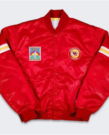 80s Kansas City Chiefs Red Bomber Jacket - Modajacket