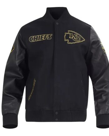 Kansas City Chiefs Full-Zip Black Varsity Jacket - Modajacket
