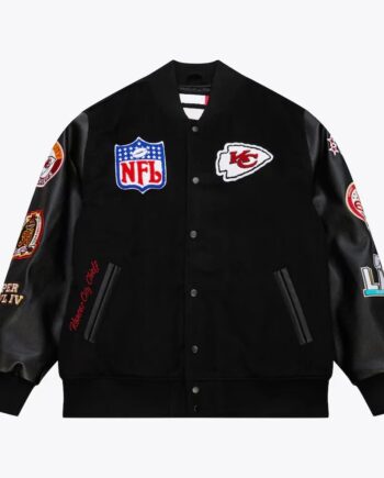 Kansas City Chiefs Blackout Vintage Logo Varsity Jacket - Modajacket