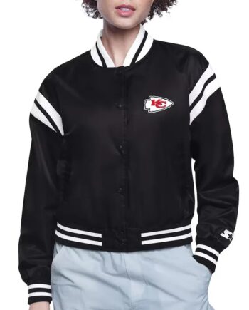Kansas City Chiefs Printed Logo Varsity Satin Jacket - Modajacket