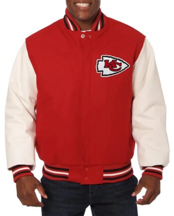 Red & Cream Kansas City Chiefs Varsity Jacket - Modajacket