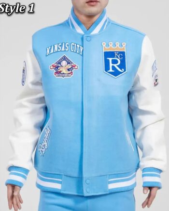 Kansas City Royals Varsity Light Blue and White Jacket - Modajacket