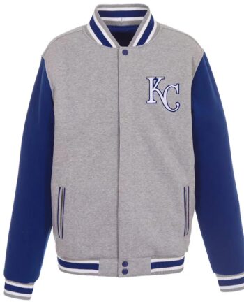 Gray/Royal Kansas City Royals Varsity Wool Jacket - Modajacket
