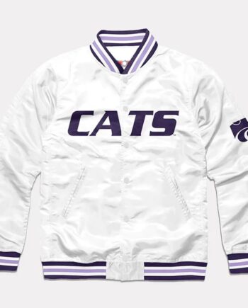 Kansas State Cats White Satin Jacket - Modajacket