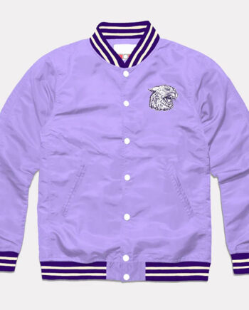 Kansas State Wildcats Lavender Varsity Satin Jacket - Modajacket