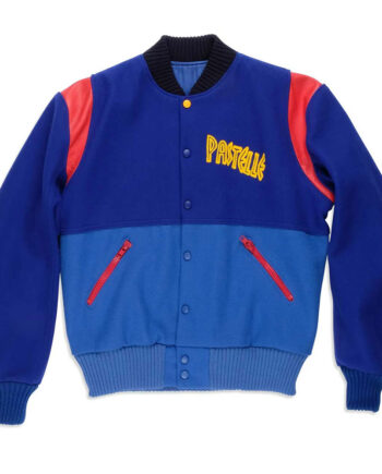 Kanye West Pastelle Varsity Blue Wool Jacket - Modajacket