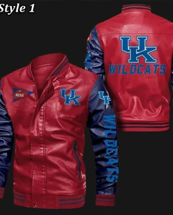 Kentucky Wildcats Bomber Varsity Leather Jacket - Modajacket