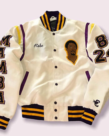 Kobe Bryant Mamba Legend Never Die Varsity White Jacket - Modajacket