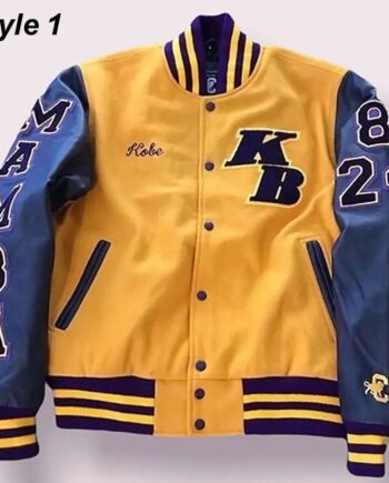 Kobe Bryant Legend Never Die Varsity Jacket Yellow/Blue - Modajacket
