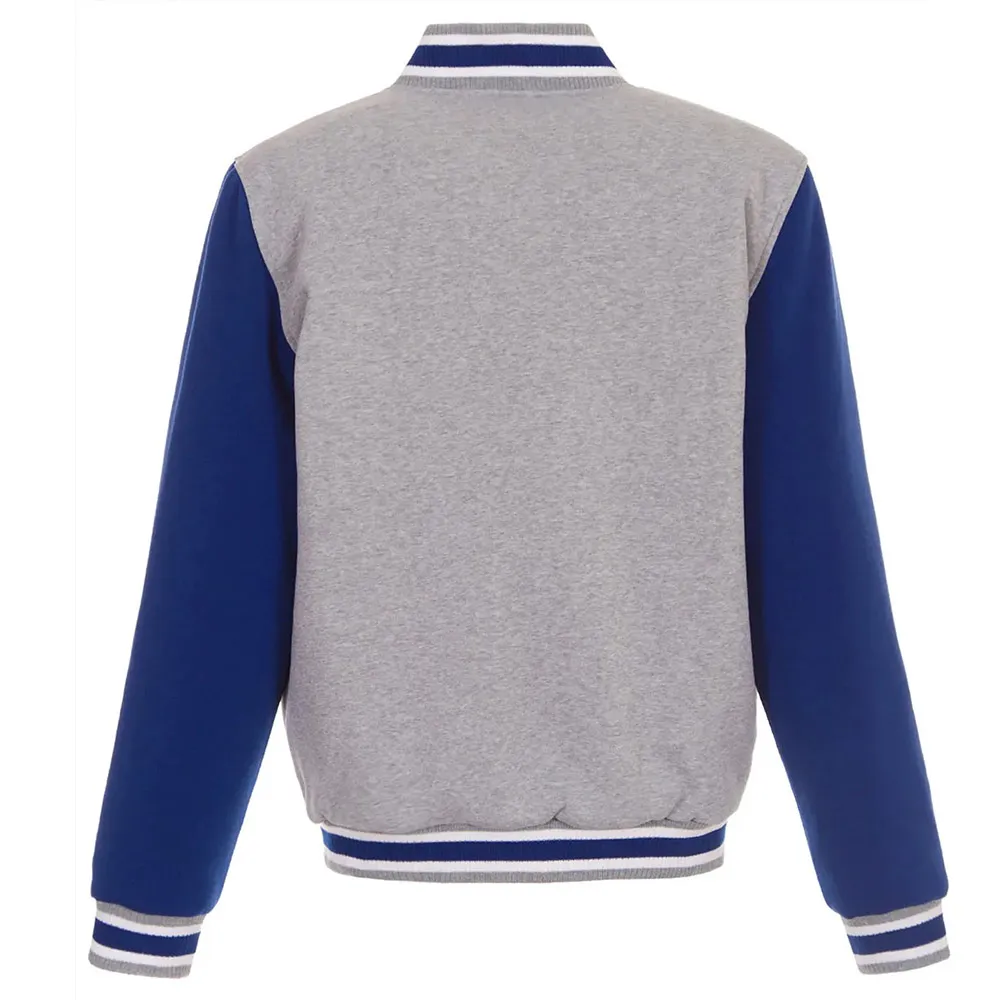 A Clippers Gray and Royal Varsity Wool Jacket 2 A Clippers Gray and Royal Varsity Wool Jacket