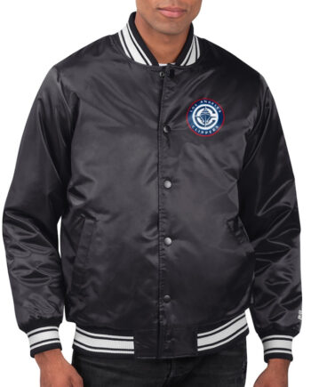 LA Clippers Printed Team Varsity Satin Jacket - Modajacket