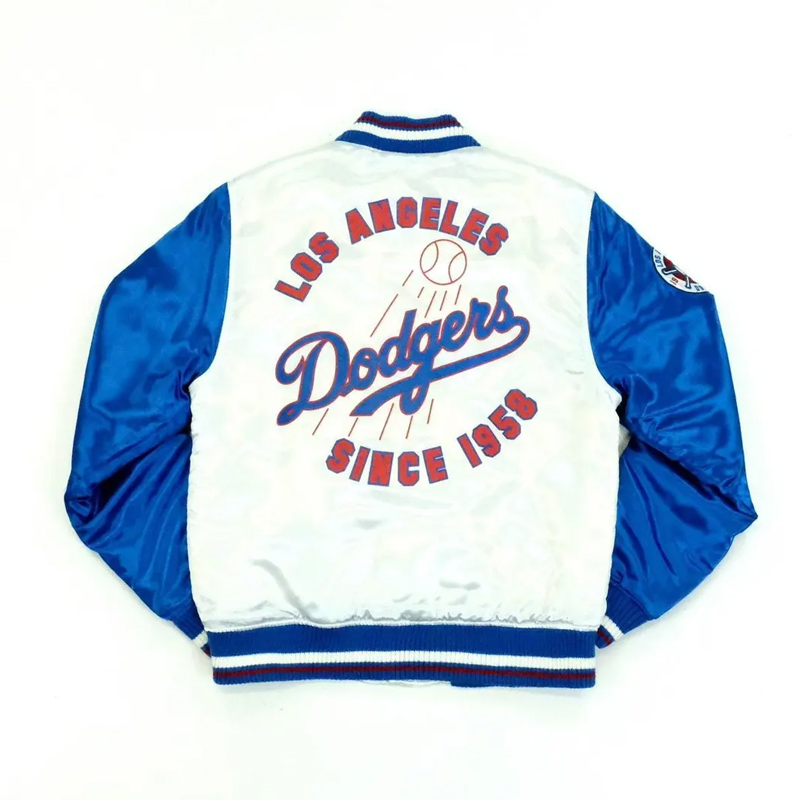 LA Dodgers White and Blue Jacket 2 LA Dodgers White and Blue Jacket